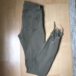 Express skinny ripped ankle jeans